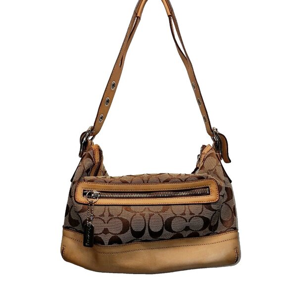 Coach Signature Monogram 9363 Vintage Leather and Canvas Brown/Beige Hand Bag - Picture 15 of 15